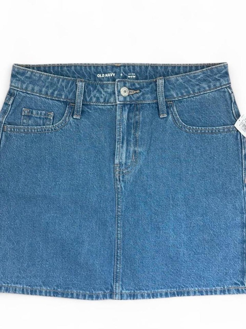 NWT Old Navy Blue Denim Mini Skirt with Front Pockets sz 0